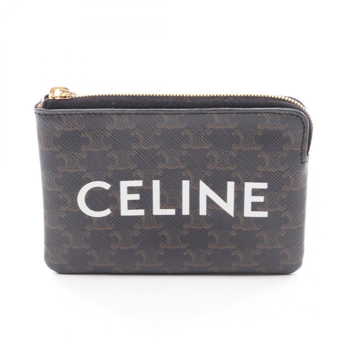 Celine Triomphe business card holder/card case with key ring, wallet/coin purse, women's, black,: --- Catalog ---Category: SizeSize (HxWxD): 8.5cm x 12.5cm x 5.00mm / 3.34'' x 4.92'' x 0.19''Category: DesignType: Coin purse/coin caseColor: BlackGender: WomenMaterial: PVC Category: GeneralMPN: 10C6