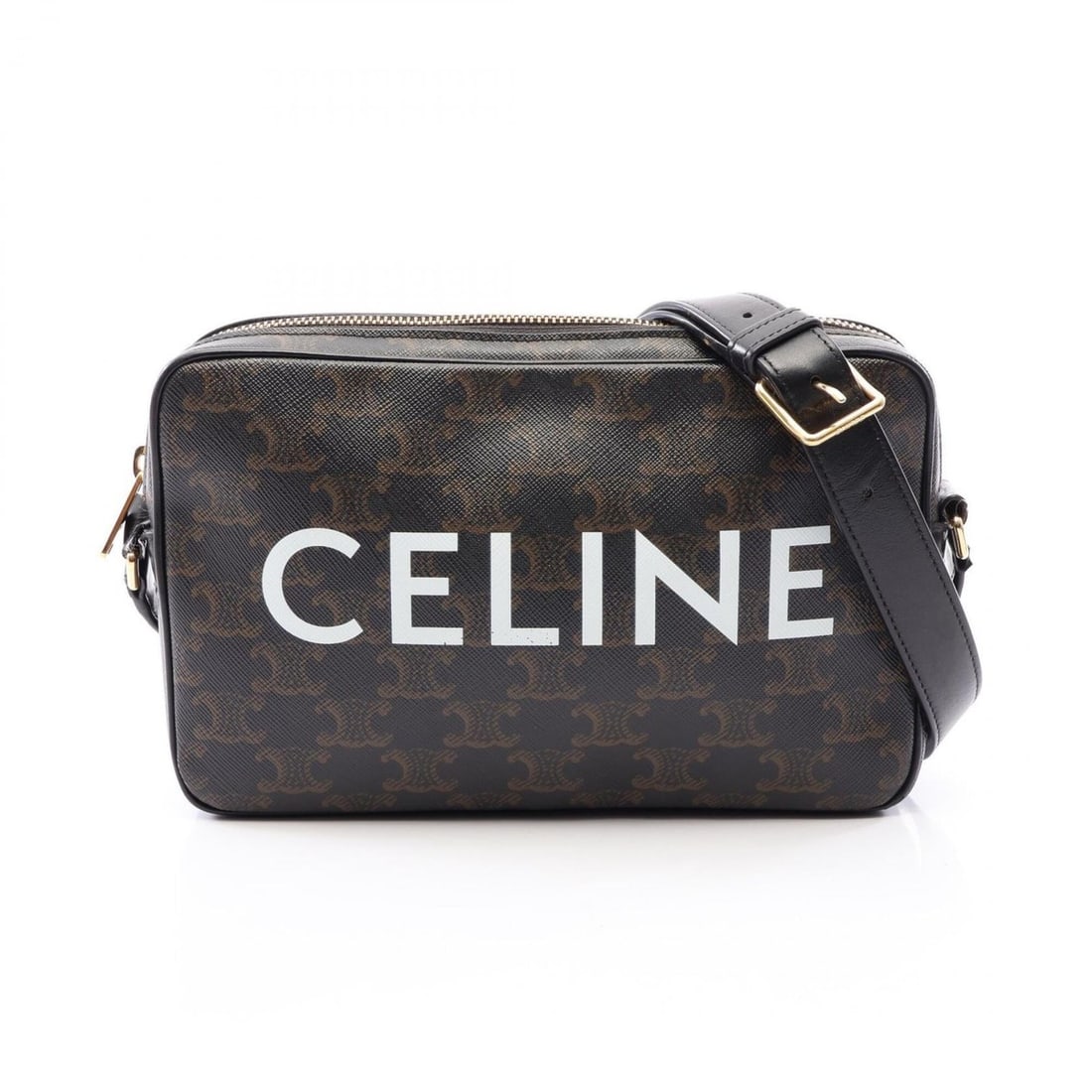 Celine Triomphe Medium Messenger Bag, Shoulder Handbag, Coated Canvas, Leather, Men's & Women's,: --- Catalog ---Category: SizeSize (HxWxD): 14.5cm x 23cm x 4.5cm / 5.7'' x 9.05'' x 1.77''Category: DesignType: Handbag, Messenger bag, Shoulder bagColor: BlackGender: Men,WomenMaterial: Coated canvas