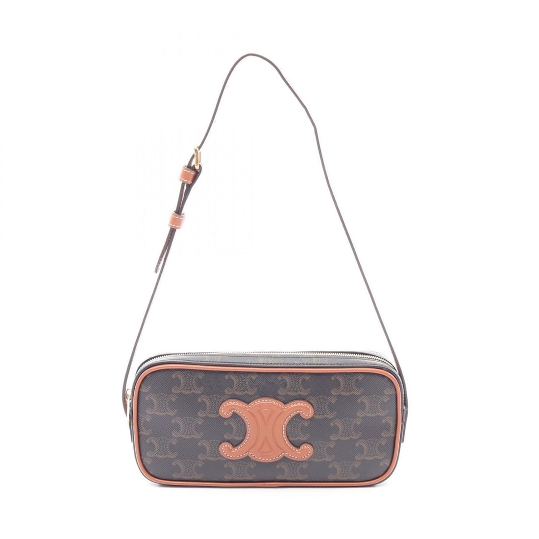 Celine Cuile Triomphe Mini Camera Bag, Shoulder Handbag, Coated Canvas, Leather, Women's,: --- Catalog ---Category: SizeSize (HxWxD): 9cm x 19cm x 3cm / 3.54'' x 7.48'' x 1.18''Category: DesignType: Handbag, Shoulder bagColor: Black, BrownGender: WomenMaterial: Coated canvas , PVC , Leather