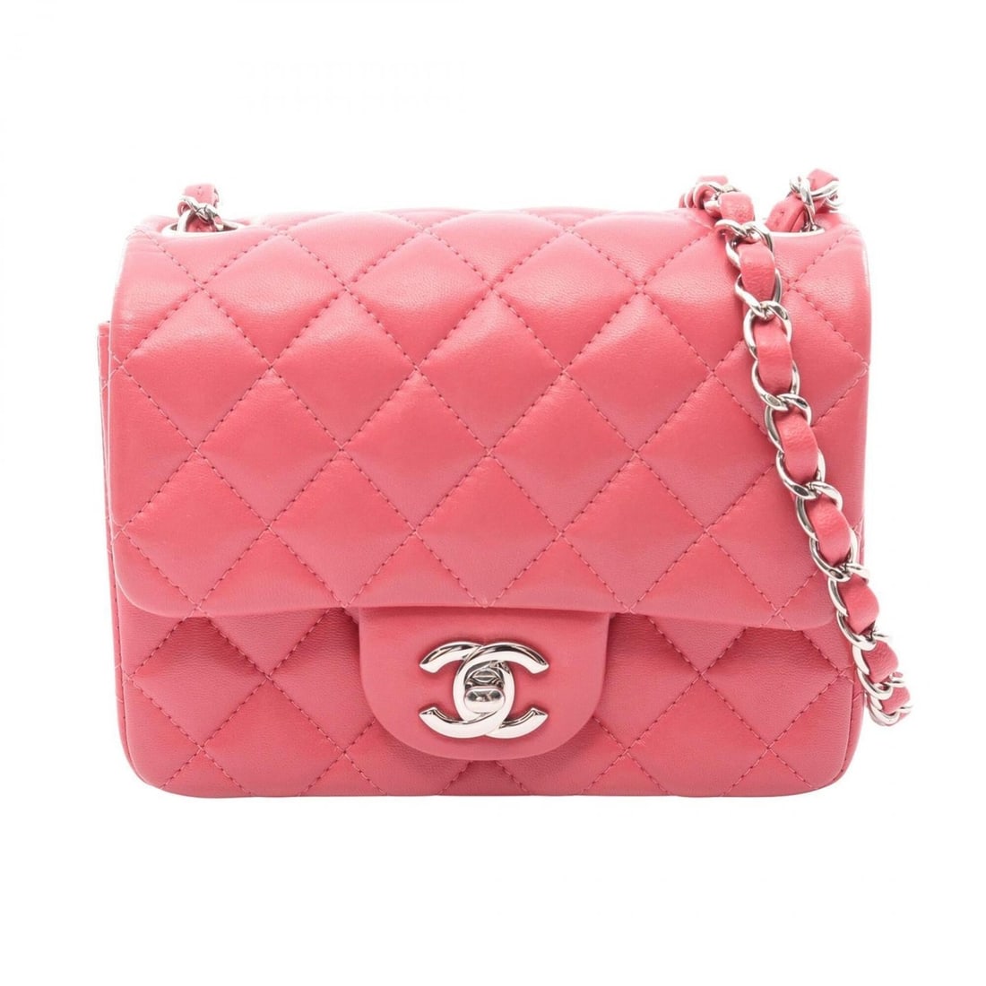 Chanel Mini Matelassé Shoulder Bag/Handbag, Lambskin Leather, Women's, Pink, A35200: --- Catalog ---Category: SizeSize (HxWxD): 13cm x 17cm x 8cm / 5.11'' x 6.69'' x 3.14''Category: DesignType: Handbag, Shoulder bagColor: PinkGender: WomenMaterial: Leather Leather/Fur Type: LambskinCa