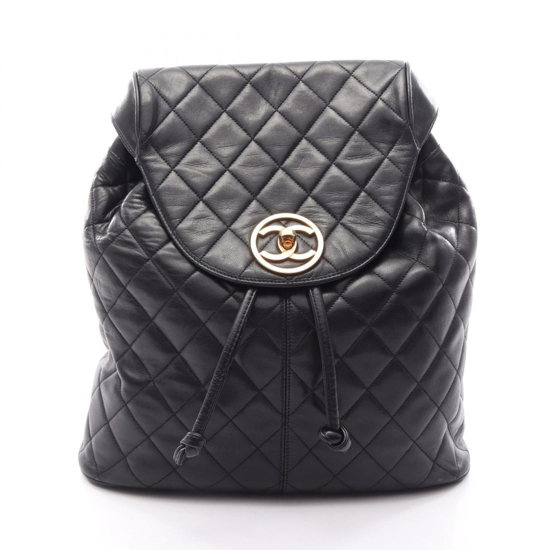 Chanel Matelassé Backpack/Handbag, Lambskin Leather, Women's, Black (1 of 12)