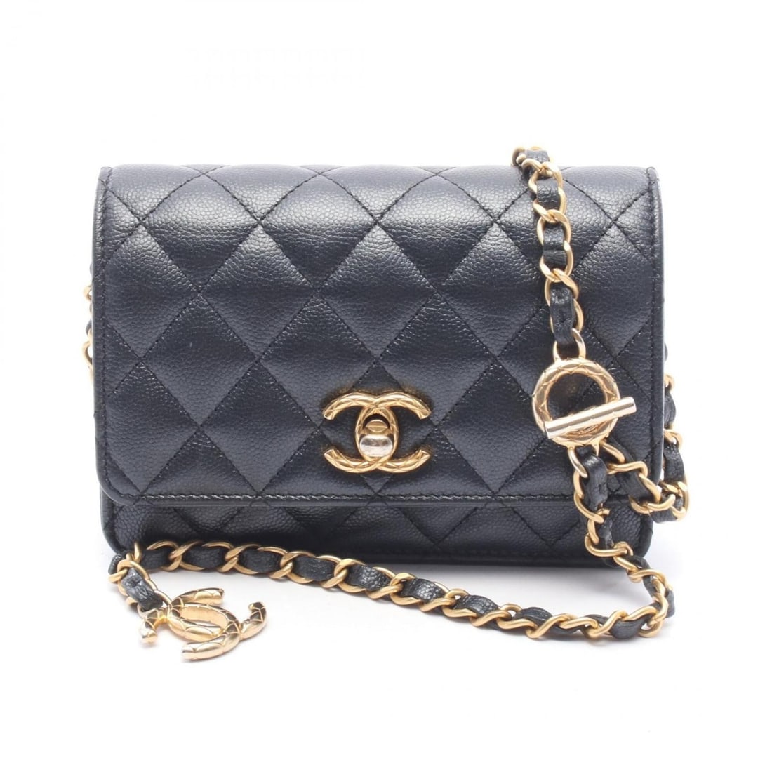 Chanel Matelassé Mini Wallet Chain Metallic Shoulder Bag Handbag Caviar Skin (Grained Calfskin): --- Catalog ---Category: SizeSize (HxWxD): 11cm x 15.5cm x 2.5cm / 4.33'' x 6.1'' x 0.98''Category: DesignType: Handbag, Shoulder bagColor: BlackGender: WomenMaterial: Grained Calfskin Category: Gener
