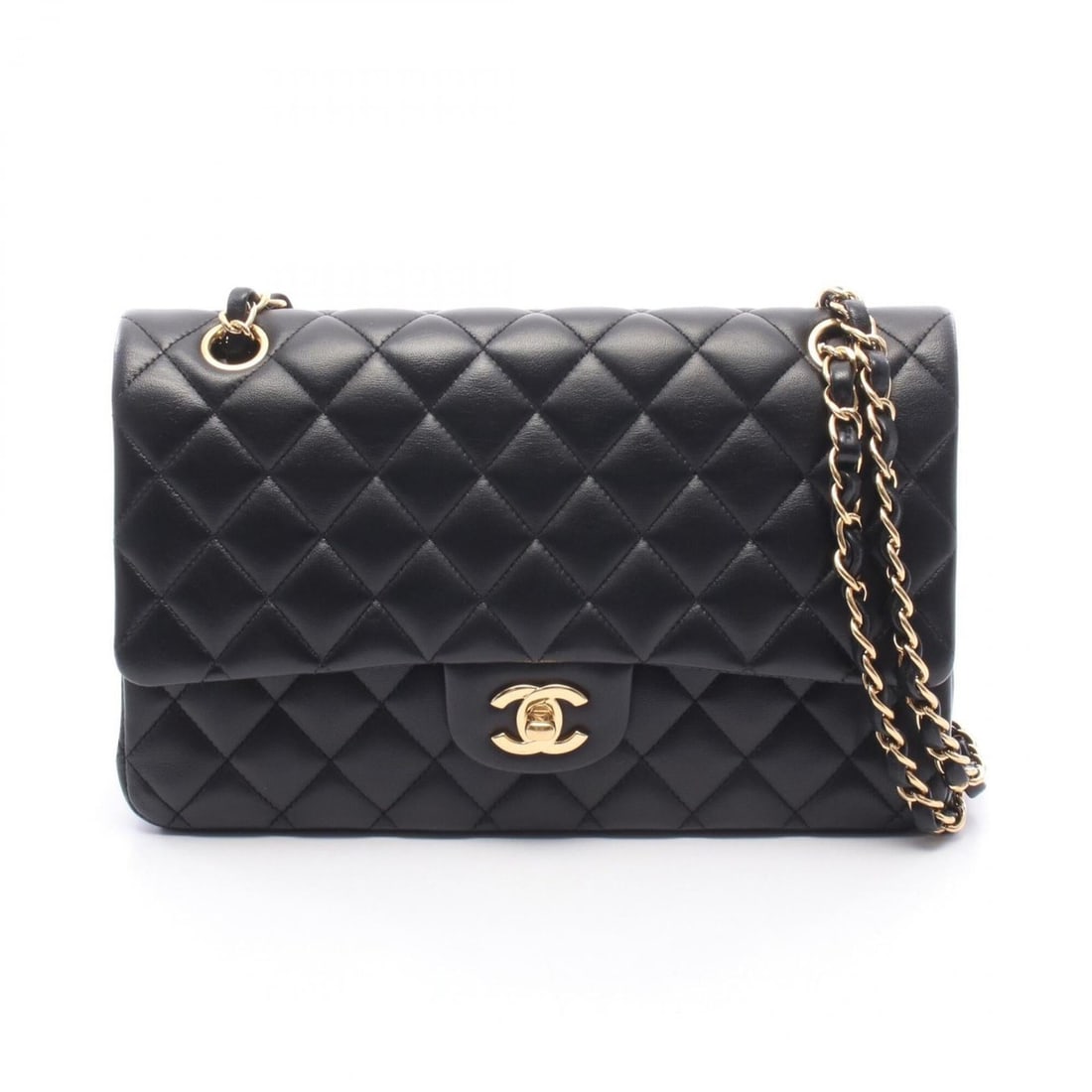 Chanel Matelassé Double Flap Shoulder Bag/Handbag, Lambskin Leather, Women's, Black: --- Catalog ---Category: SizeSize (HxWxD): 16cm x 25cm x 6.5cm / 6.29'' x 9.84'' x 2.55''Category: DesignType: Handbag, Shoulder bagColor: BlackGender: WomenMaterial: Leather Leather/Fur Type: