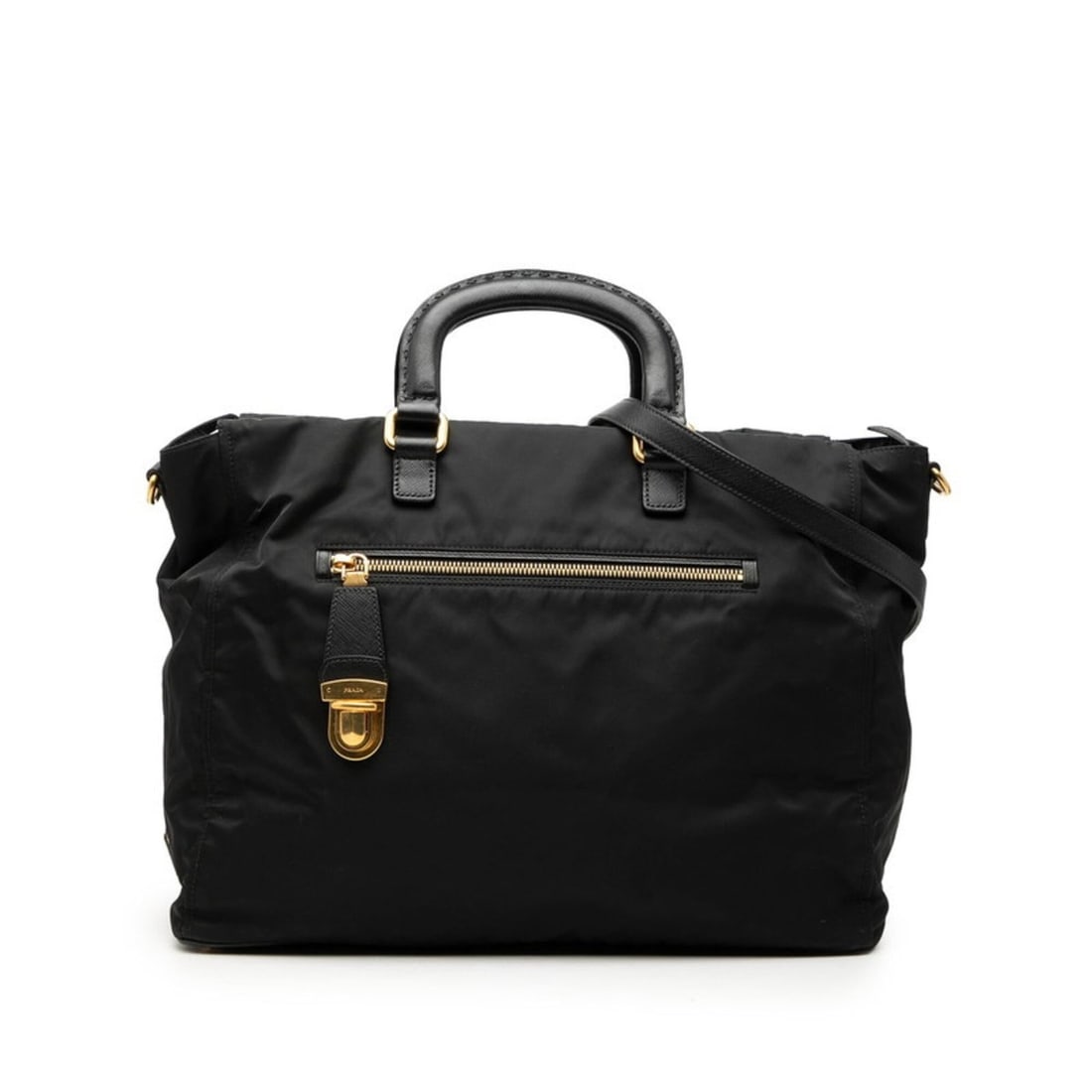 Prada Logo Handbag Shoulder Bag 2-Way Black Nylon Saffiano Leather Women's PRADA: --- Catalog ---Category: SizeSize (HxWxD): 27cm x 37cm x 17.5cm / 10.62'' x 14.56'' x 6.88''Category: DesignType: Handbag, Shoulder bagColor: BlackGender: WomenMaterial: Nylon Category: GeneralBrand: 