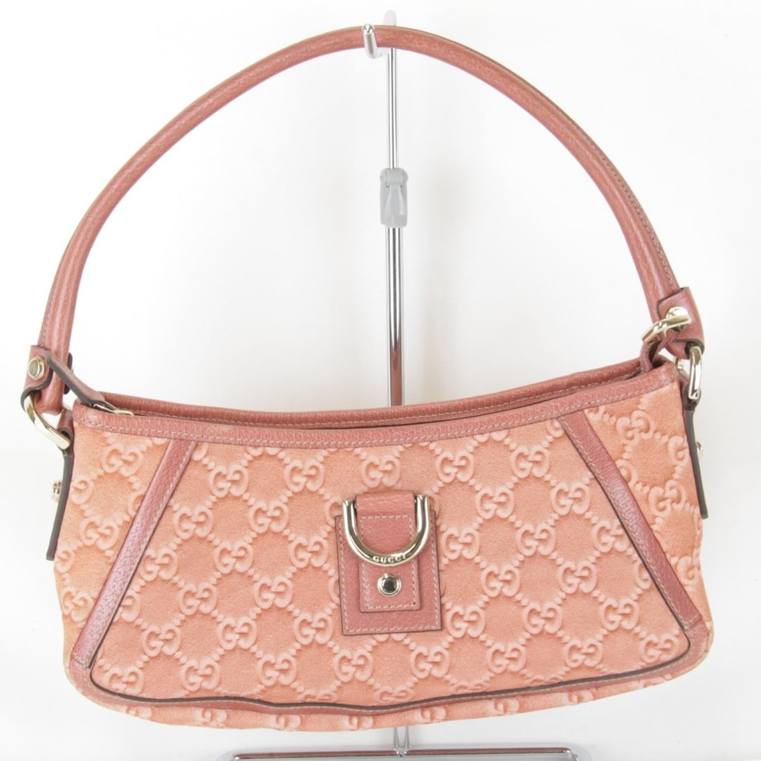GUCCI Abbey Mini Handbag 130939 2123 Suede/Leather Pink Women's: --- Catalog ---Category: SizeWeight: 310g / 10.93oz.Size (HxWxD): 14cm x 27cm x 10cm / 5.51'' x 10.62'' x 3.93''Handle Length: 44cm / 17.32''Category: DesignType: HandbagColor: PinkGender: WomenClosur