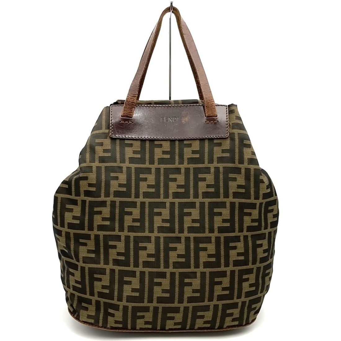 FENDI Zucca Handbag Tote Bag Eco Nylon Leather Brown Women's: --- Catalog ---Category: SizeWeight: 204g / 7.19oz.Size (HxWxD): 28cm x 37cm x 15cm / 11.02'' x 14.56'' x 5.9''Handle Length: 31cm / 12.2''Category: DesignType: Eco-bag, Handbag, Tote bagColor: BrownG