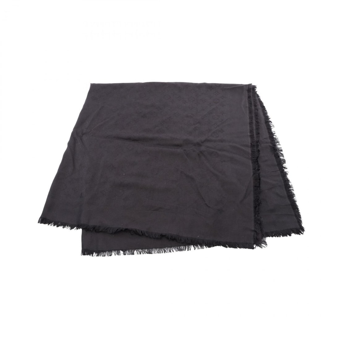 Louis Vuitton Monogram Stole, Silk & Wool, Women's, Black (1 of 8)
