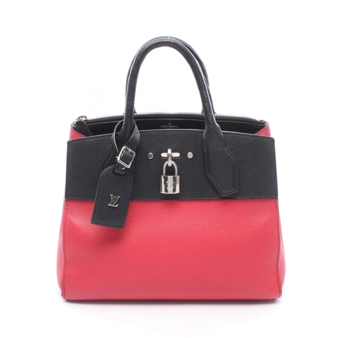 Louis Vuitton City Steamer PM Handbag, Leather, Taurillon Women's, Pink/Black, M54315: --- Catalog ---Category: SizeSize (HxWxD): 20cm x 26cm x 13cm / 7.87'' x 10.23'' x 5.11''Category: DesignType: HandbagColor: Black, PinkGender: WomenMaterial: Leather Category: GeneralMPN: M54315Brand