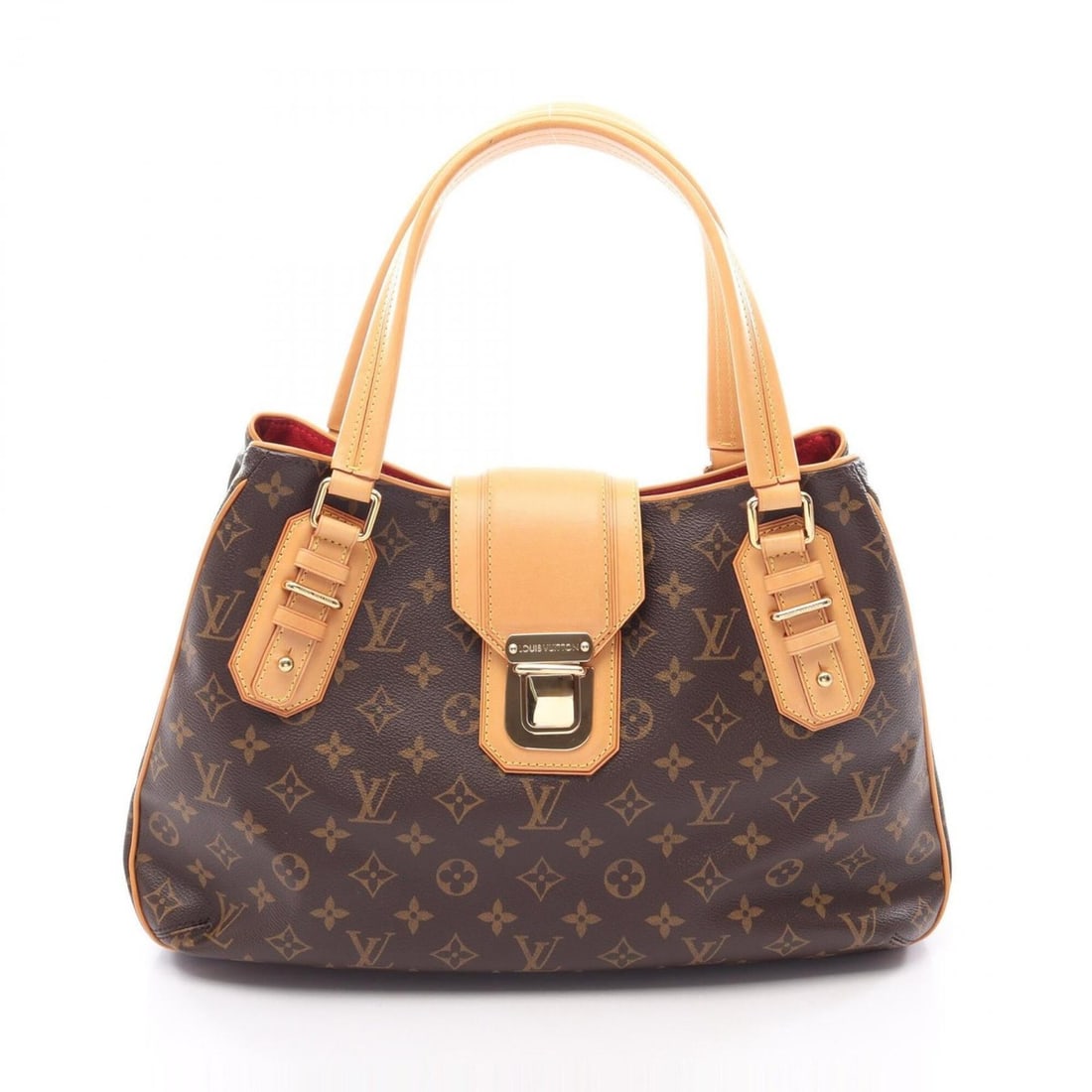 Louis Vuitton Greet Handbag, Coated Canvas and Leather, Monogram Pattern, Women's, Brown, M55210: --- Catalog ---Category: SizeSize (HxWxD): 25cm x 40cm x 20cm / 9.84'' x 15.74'' x 7.87''Category: DesignType: HandbagColor: Brown, MonogramGender: WomenMaterial: Coated canvas , Leather Category: Gen