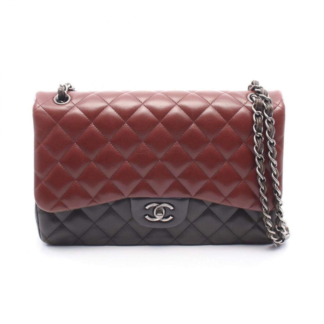 Chanel Large Matelassé 30 Tricolor Double Flap Shoulder Bag/Handbag, Lambskin Leather, Women's,: --- Catalog ---Category: SizeSize (HxWxD): 20cm x 30cm x 9cm / 7.87'' x 11.81'' x 3.54''Category: DesignType: Handbag, Shoulder bagColor: Bordeaux, Gray, KhakiGender: WomenMaterial: Leather Leather/Fu