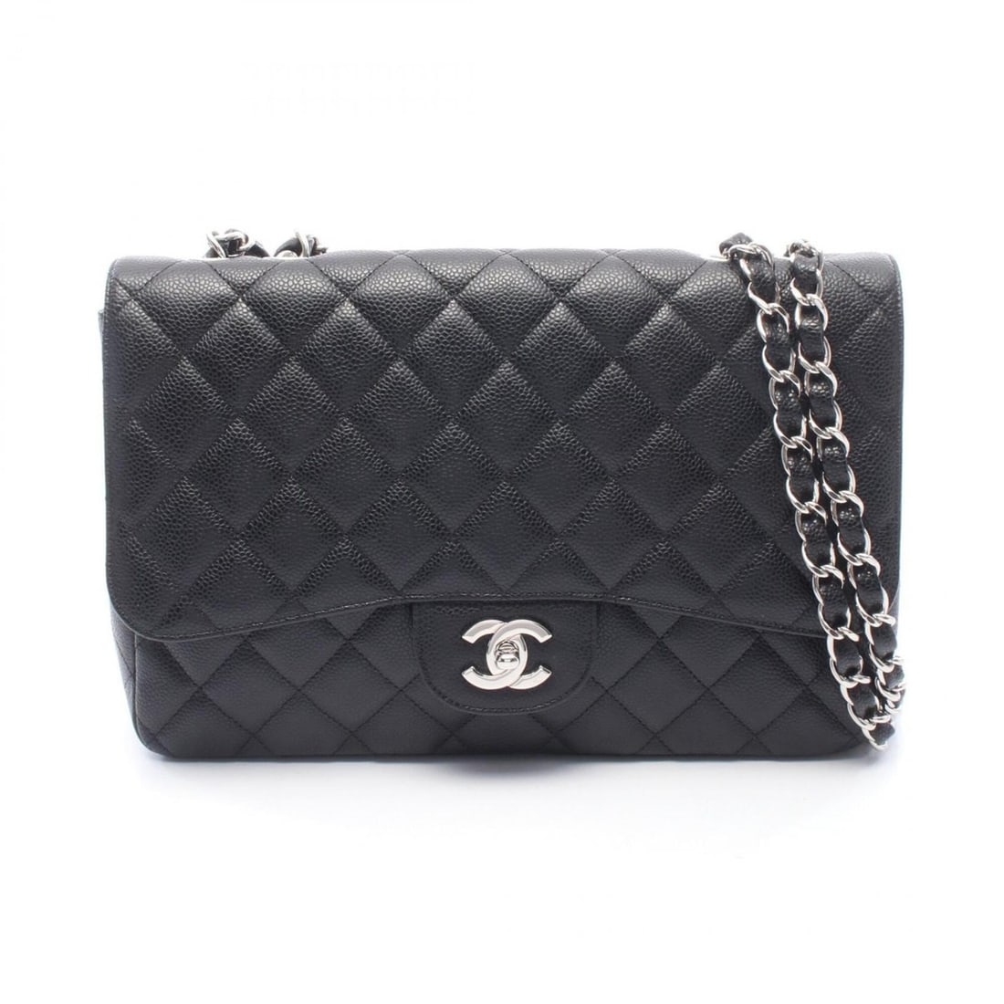 Chanel 30 Large Matelassé Single Flap Shoulder Bag/Handbag, Caviar Leather (Grained Calfskin),: --- Catalog ---Category: SizeSize (HxWxD): 21cm x 30cm x 8cm / 8.26'' x 11.81'' x 3.14''Category: DesignType: Handbag, Shoulder bagColor: BlackGender: WomenMaterial: Grained Calfskin Category: General