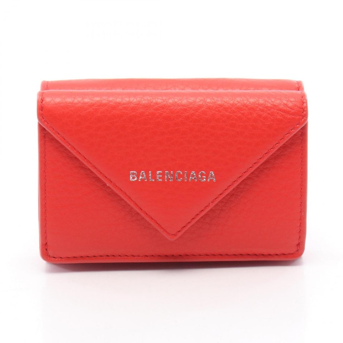 Balenciaga Paper Mini Wallet, Tri-fold Leather, Women's, Red, 391446: --- Catalog ---Category: SizeSize (HxWxD): 6.5cm x 9.5cm x 2.5cm / 2.55'' x 3.74'' x 0.98''Category: DesignType: Wallet (tri-fold)Color: Red colorGender: WomenMaterial: Leather Category: GeneralMPN: 3