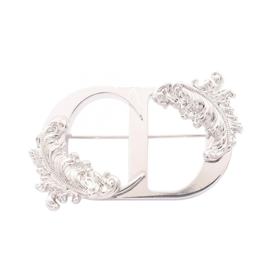 Christian Dior Dior CD logo feather brooch, stainless steel, silver-toned, women's accessory.: --- Catalog ---Category: DesignType: BroochColor: SilverGender: WomenMaterial: Stainless steelCategory: GeneralBrand: Christian Dior--- Item List ---Section: ConditionRanking: Rank A Used - A few trac