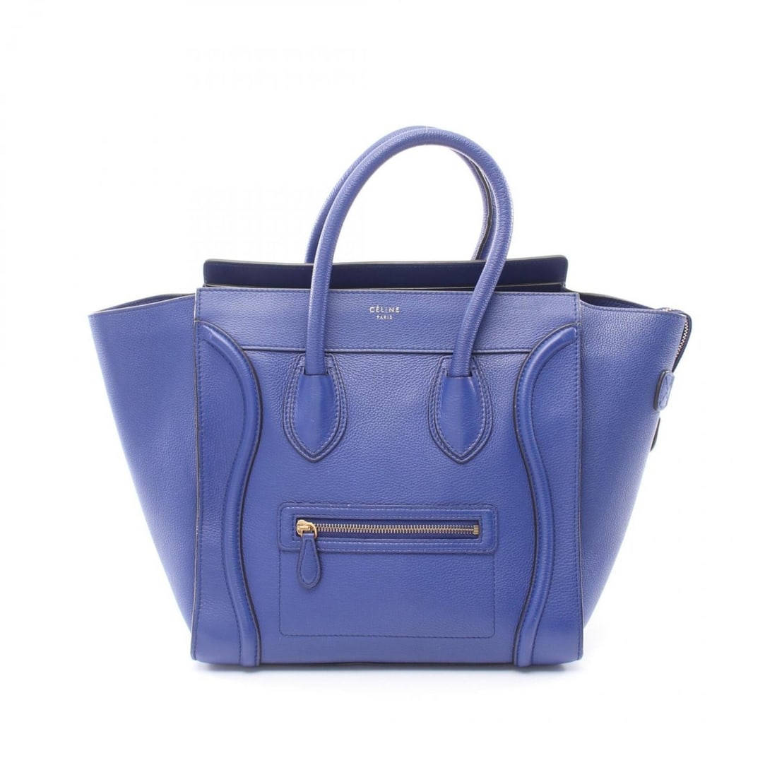 Celine Luggage Mini Shopper Handbag, Leather, Women's, Blue, 165213: --- Catalog ---Category: SizeSize (HxWxD): 31cm x 30cm x 17cm / 12.2'' x 11.81'' x 6.69''Category: DesignType: HandbagColor: BlueGender: WomenMaterial: Leather Category: GeneralMPN: 165213Brand: Celin