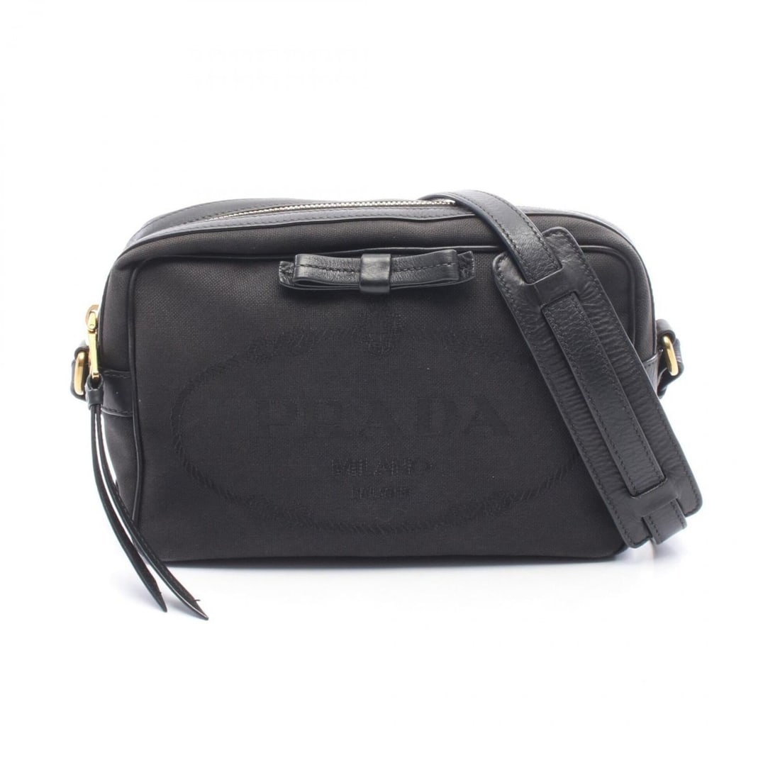 Prada TESSUTO SOFT CALF Shoulder Bag/Handbag, Canvas and Leather, Women's, Black (1BH089): --- Catalog ---Category: SizeSize (HxWxD): 15cm x 22cm x 8cm / 5.9'' x 8.66'' x 3.14''Category: DesignType: Handbag, Shoulder bagColor: BlackGender: WomenMaterial: Canvas , Leather Category: GeneralMP