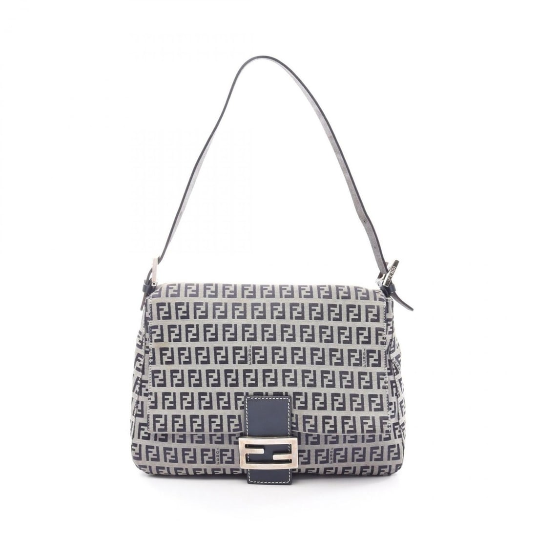 Fendi Mamma Bucket Zucchino Shoulder Bag/Handbag, Canvas and Leather, Women's, Gray/Navy,: --- Catalog ---Category: SizeSize (HxWxD): 22cm x 29cm x 11.5cm / 8.66'' x 11.41'' x 4.52''Category: DesignType: Handbag, Shoulder bagColor: Gray, NavyGender: WomenMaterial: Canvas , Leather Category: