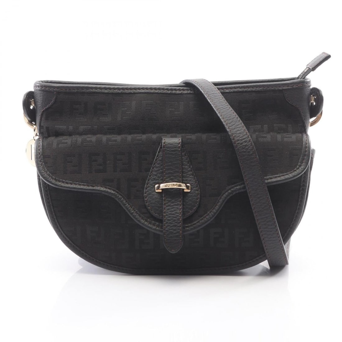 Fendi Zucchino Shoulder Bag/Handbag, Canvas and Leather, Women's, Black (8BT088): --- Catalog ---Category: SizeSize (HxWxD): 16cm x 23.5cm / 6.29'' x 9.25''Category: DesignType: Handbag, Shoulder bagColor: BlackGender: WomenMaterial: Canvas , Leather Category: GeneralMPN: 8BT088Bra