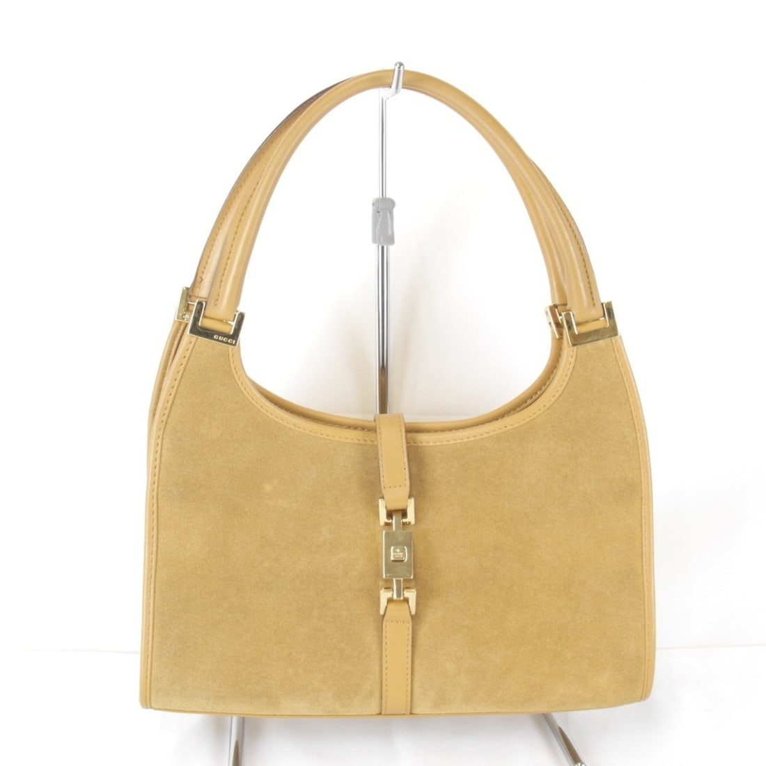 GUCCI Jackie 002?1068?3444 Handbag, Suede/Leather, Beige, Women's (1 of 13)