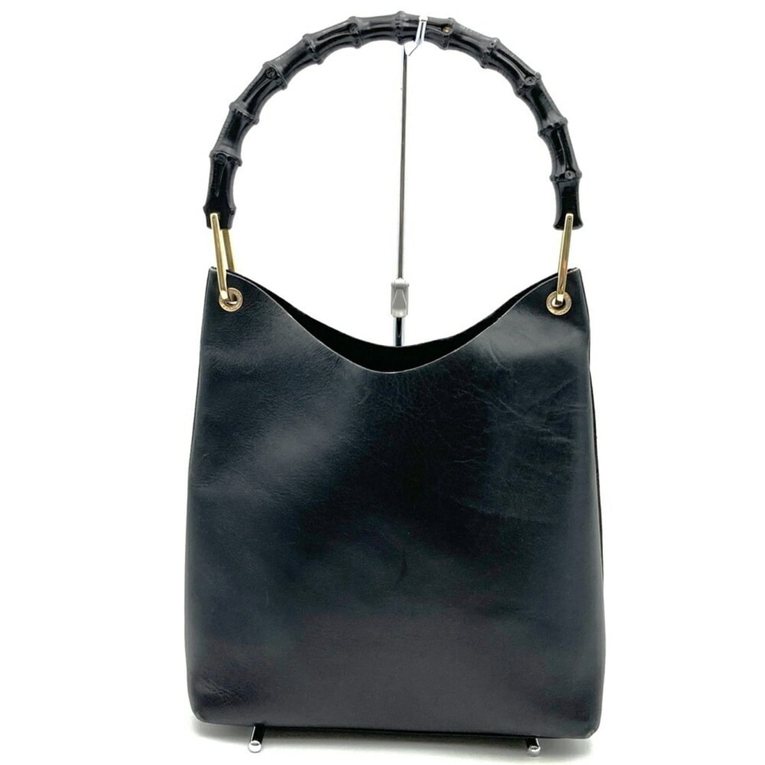 GUCCI 001 1553 Bamboo Shoulder Bag Handbag Leather Black Women's: --- Catalog ---Category: SizeSize (HxWxD): 27cm x 26cm x 10cm / 10.62'' x 10.23'' x 3.93''Category: DesignType: Handbag, Shoulder bagColor: BlackGender: WomenMaterial: Bamboo Category: GeneralMPN: 001