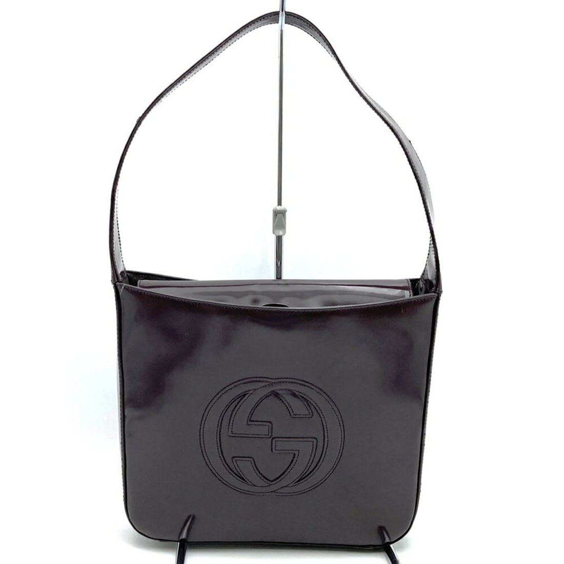 GUCCI Old Gucci 000 1186 Shoulder Bag Patent Leather Interlocking G Brown Women's: --- Catalog ---Category: SizeSize (HxWxD): 21cm x 24cm x 7cm / 8.26'' x 9.44'' x 2.75''Category: DesignType: Shoulder bagColor: BrownGender: WomenMaterial: Patent leather Category: GeneralBrand: Gucci