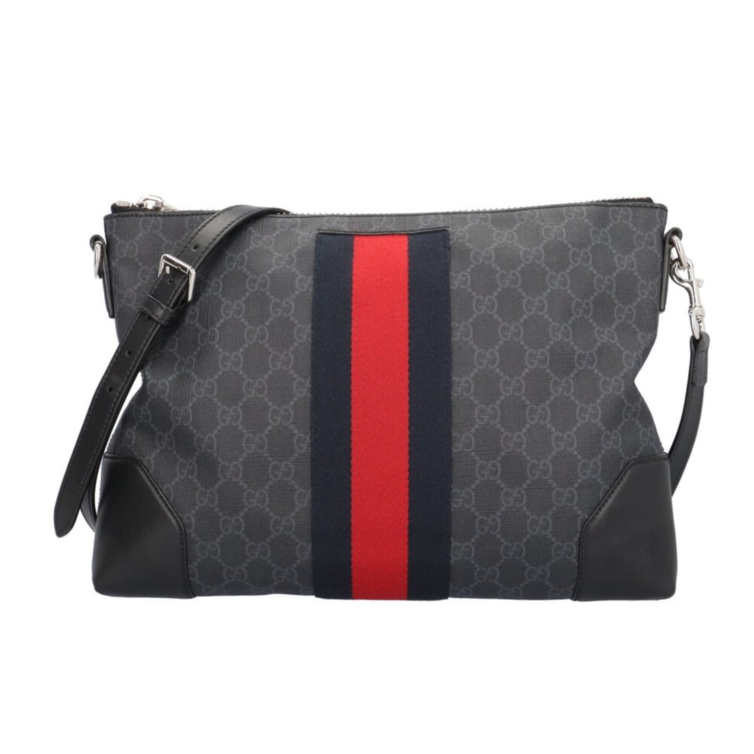 Gucci GG Supreme Sherry Line Shoulder Bag, Canvas 474139, Black, Men's, GUCCI: --- Catalog ---Category: SizeSize (HxWxD): 24cm x 34.5cm x 4.5cm / 9.44'' x 13.58'' x 1.77''Category: DesignType: Shoulder bagColor: BlackGender: MenMaterial: GG Supreme , Canvas Category: GeneralMPN: