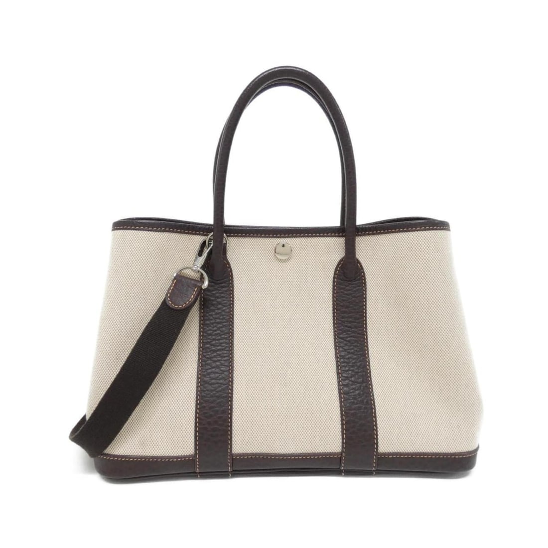 Hermes Garden Party 30cm 041458CK Handbag: --- Catalog ---Category: SizeSize (HxWxD): 21cm x 30cm x 14cm / 8.26'' x 11.81'' x 5.51''Category: DesignType: HandbagColor: BrownGender: WomenMaterial: Toile H , Buffle skipper leather Category:
