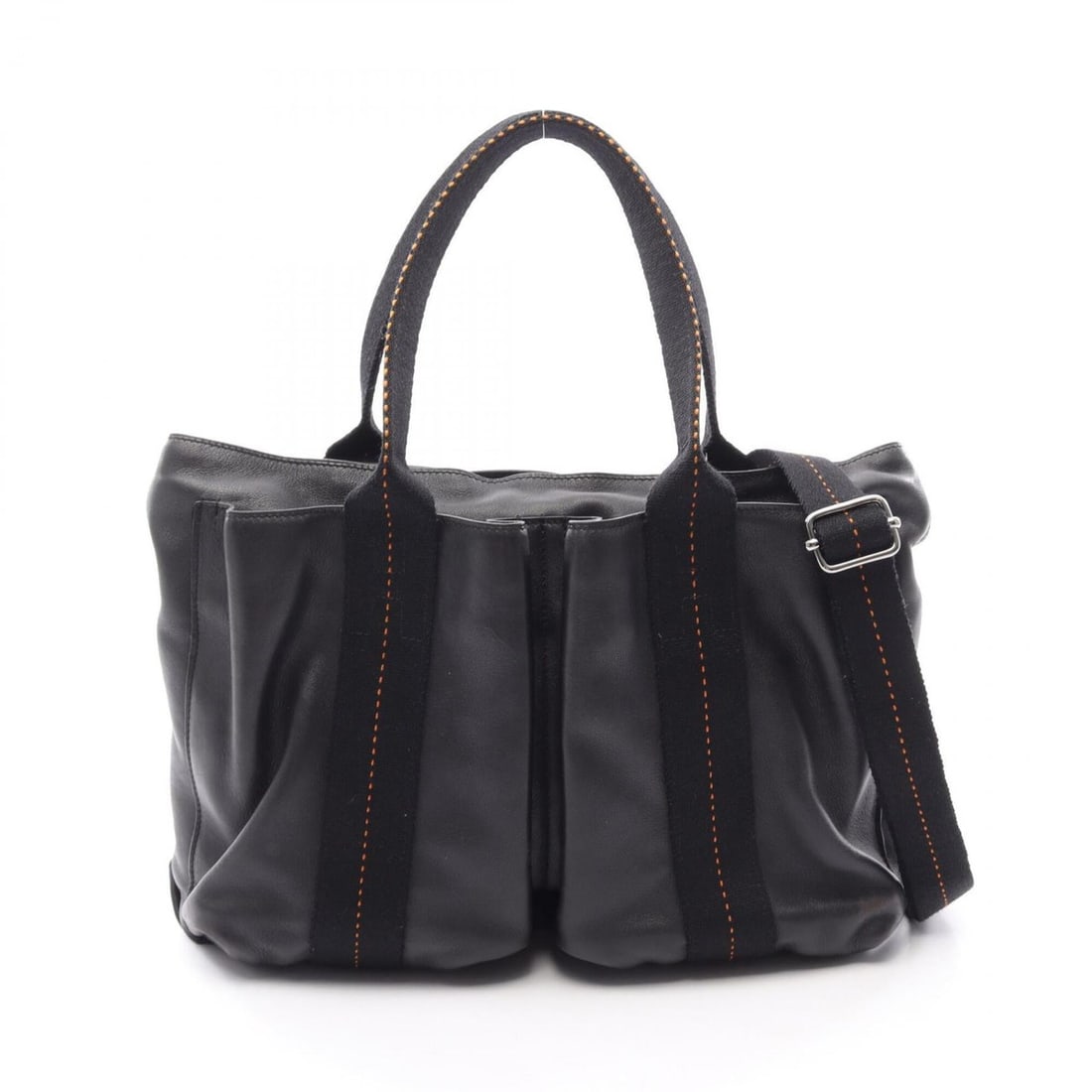 Hermes Caravan Horizontal MM 2-Way Handbag, Leather, Veau Delma, Women's, Black (1 of 12)
