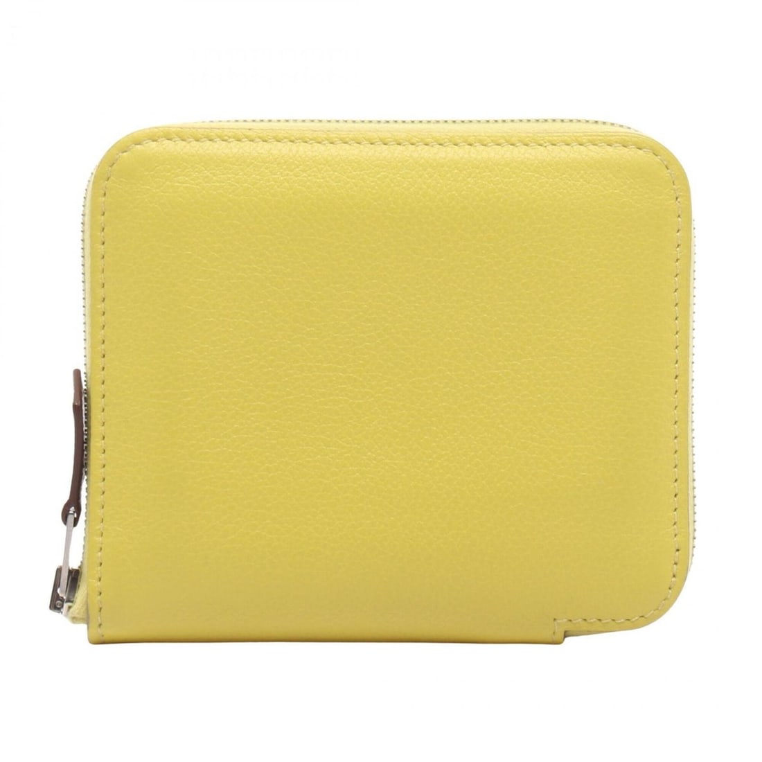 Hermes Azap Compact Silk In Round Wallet, Leather, Evercolor, Women's, Yellow (1 of 11)