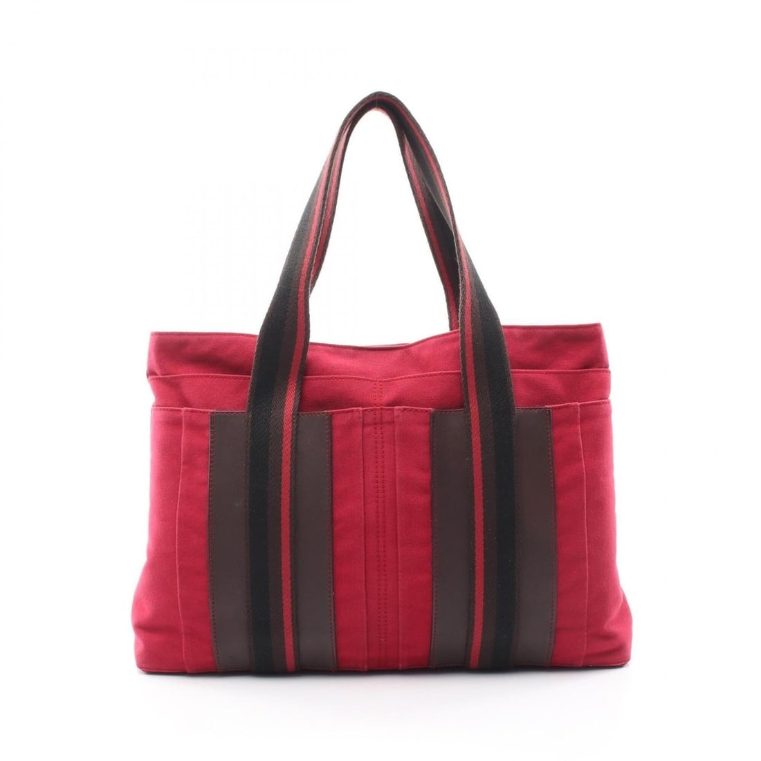 Hermes Troca Horizontal MM Tote Bag Handbag Canvas Leather Women's Red/Brown 049233CK: --- Catalog ---Category: SizeSize (HxWxD): 28cm x 41cm x 9cm / 11.02'' x 16.14'' x 3.54''Category: DesignType: Handbag, Tote bagColor: Brown, Red colorGender: WomenMaterial: Canvas , Leather Category: