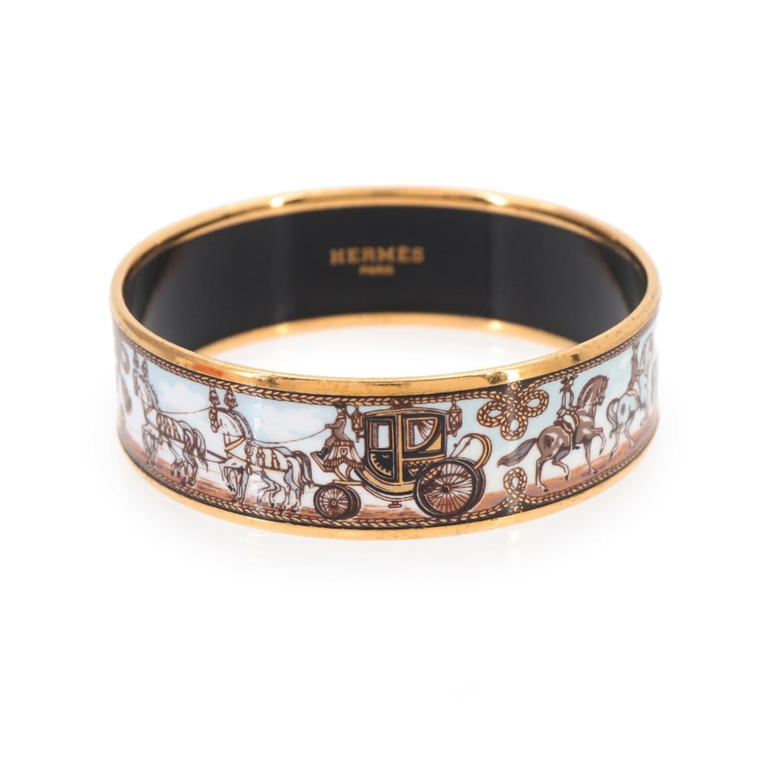 Hermes HERMES Email GM Bangle Bracelet Multicolor Gold Carriage (1 of 10)