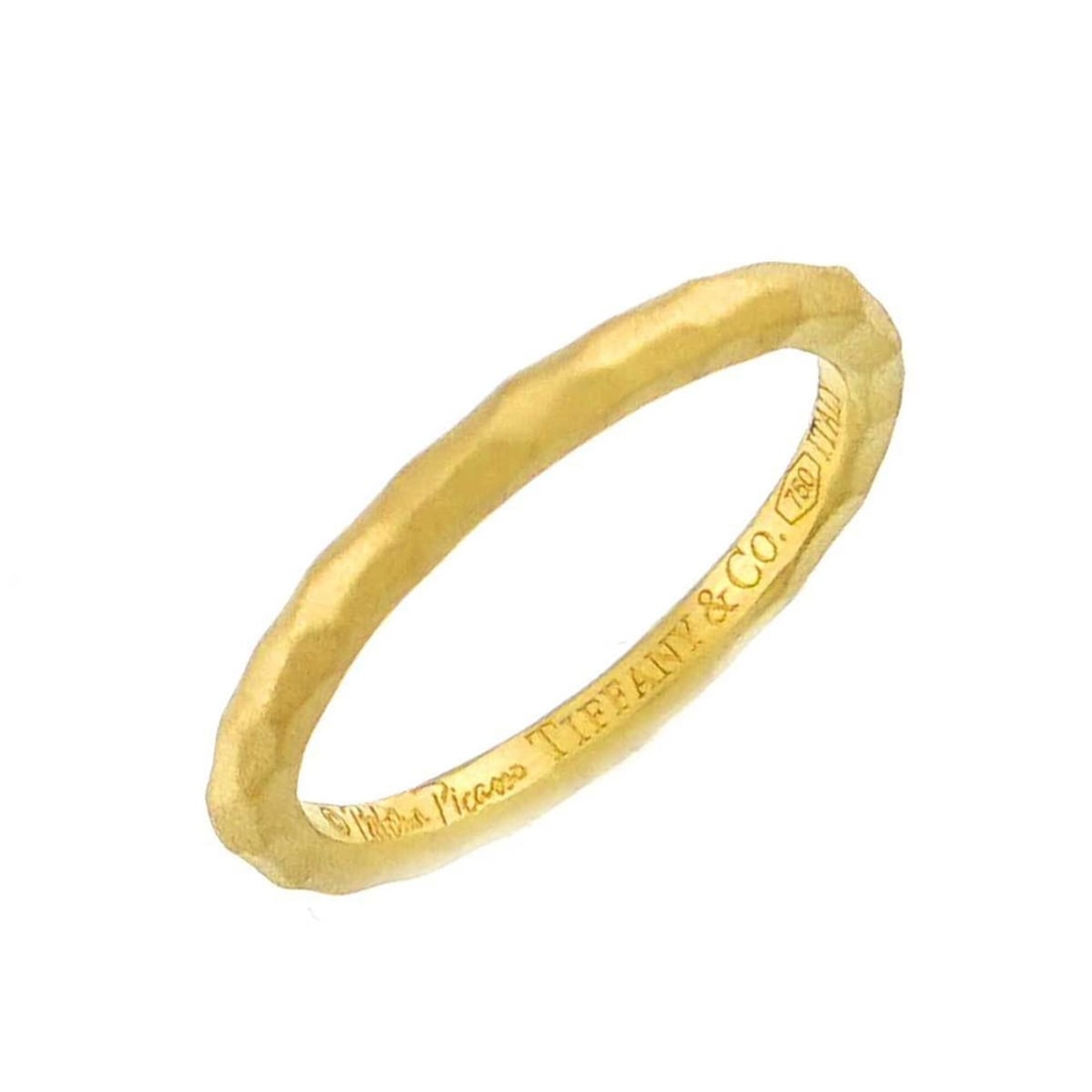 Tiffany & Co. Hammered Ring, 18K Yellow Gold (750): --- Catalog ---Category: SizeJP Size: 7US Size: 4Category: DesignType: Band ringGender: WomenMaterial: Yellow gold (18K)Category: GeneralBrand: Tiffany--- Item List ---Section: ConditionRanking: Rank 