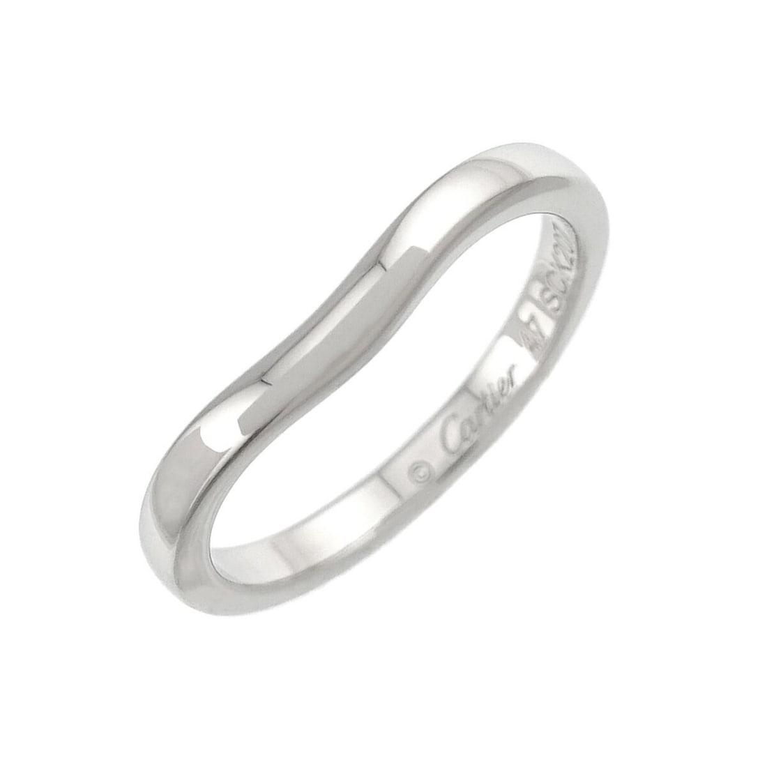 Cartier Ballerina Curve #47 Ring, 2mm wide, Platinum. (1 of 10)