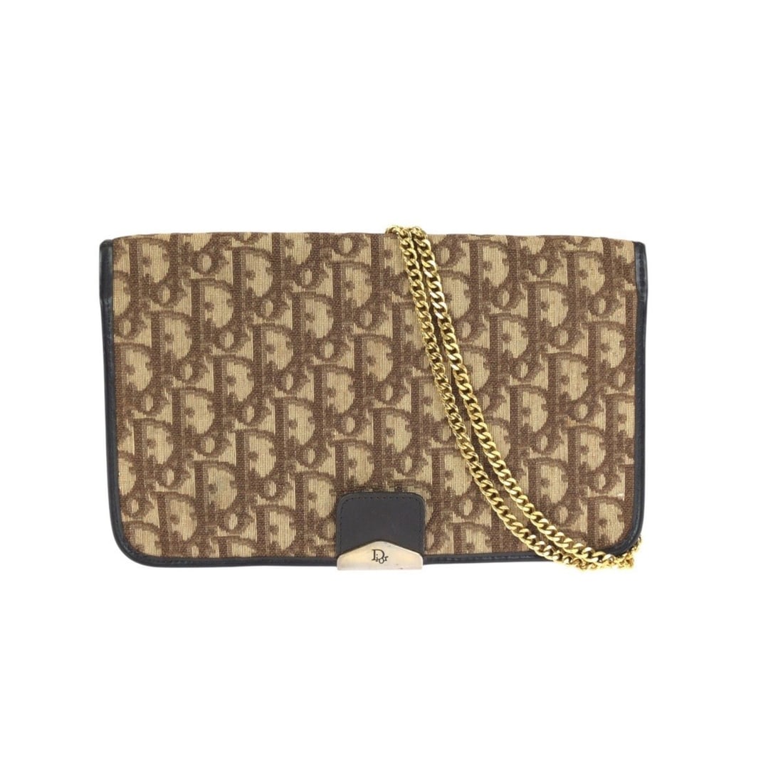 Christian Dior Vintage Trotter Beige Brown Gold Hardware Leather Jacquard Chain Shoulder Bag/Handbag: --- Catalog ---Category: SizeSize (HxWxD): 15cm x 25cm x 2cm / 5.9'' x 9.84'' x 0.78''Category: DesignType: Handbag, Shoulder bagColor: Beige, BrownGender: WomenMaterial: Leather , Jacquard Category: 