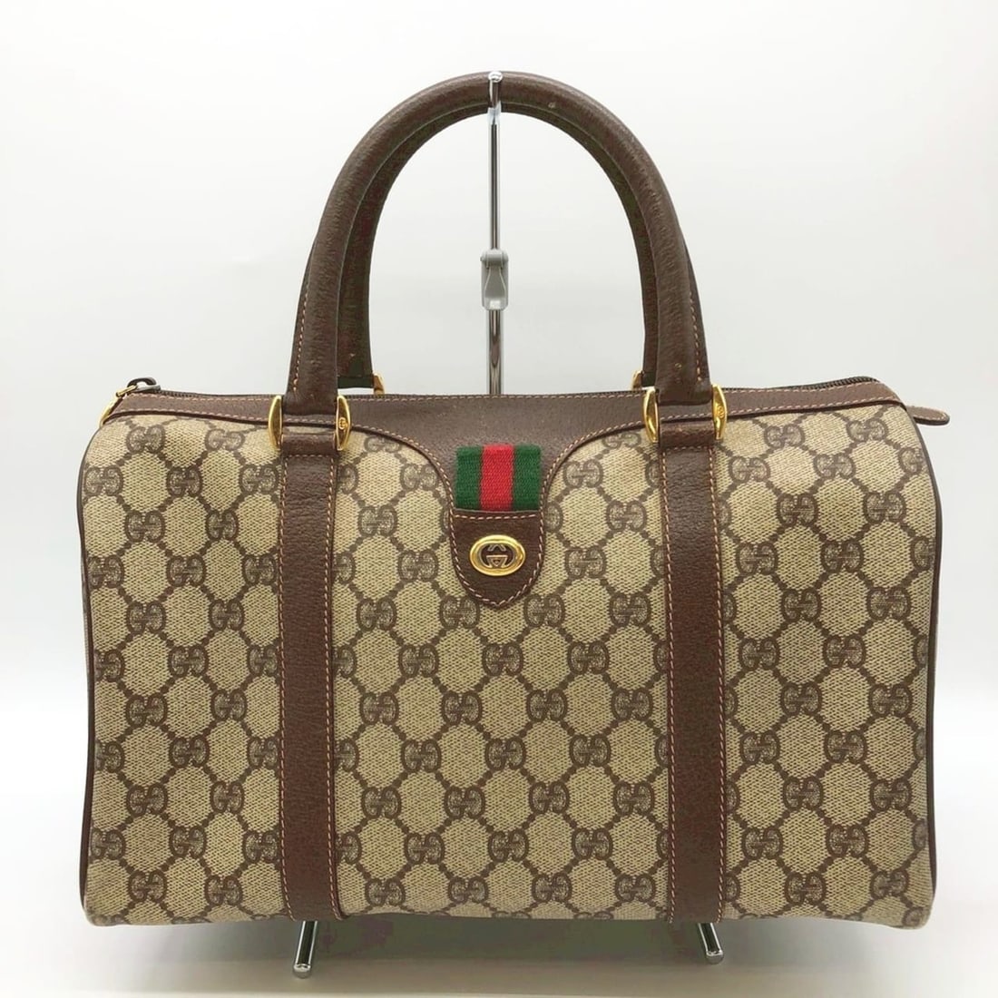GUCCI Boston bag/handbag, brown, GG Supreme, Sherry, Old Gucci, women's.: --- Catalog ---Category: SizeSize (HxWxD): 19cm x 30cm x 14cm / 7.48'' x 11.81'' x 5.51''Category: DesignType: Boston bag, HandbagColor: Brown, Brown GGGender: WomenMaterial: GG Supreme Category: Gene