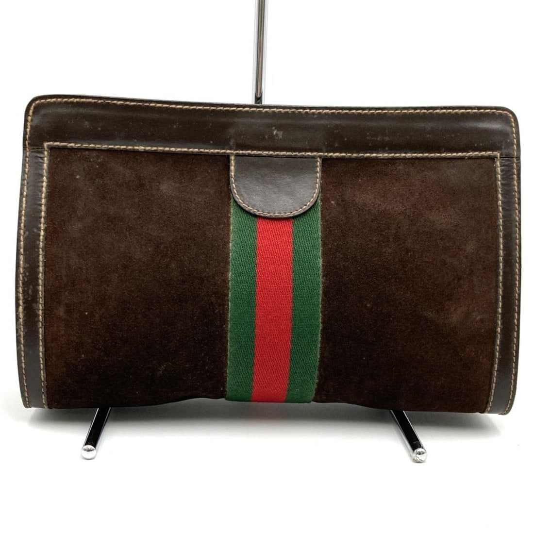 GUCCI Old Gucci Clutch Bag Pouch Sherry Suede Leather Dark Brown Women's: --- Catalog ---Category: SizeSize (HxWxD): 17cm x 27cm x 8cm / 6.69'' x 10.62'' x 3.14''Category: DesignType: Clutch bag, PouchColor: BrownGender: WomenMaterial: Suede Category: GeneralMPN: 67 014Bran