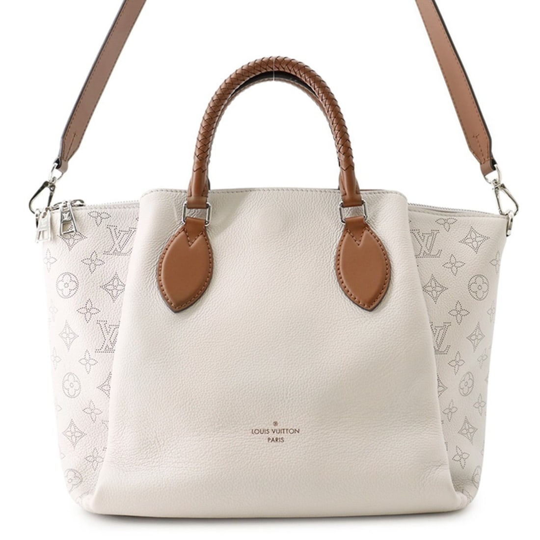 Louis Vuitton Monogram Mahina Haumea Handbag M55031, 2-way Shoulder Bag, for Women, LOUIS VUITTON: --- Catalog ---Category: SizeSize (HxWxD): 27cm x 30cm x 16cm / 10.62'' x 11.81'' x 6.29''Category: DesignType: Handbag, Shoulder bagColor: GalleGender: WomenMaterial: Monogram , Mahina leather Catego
