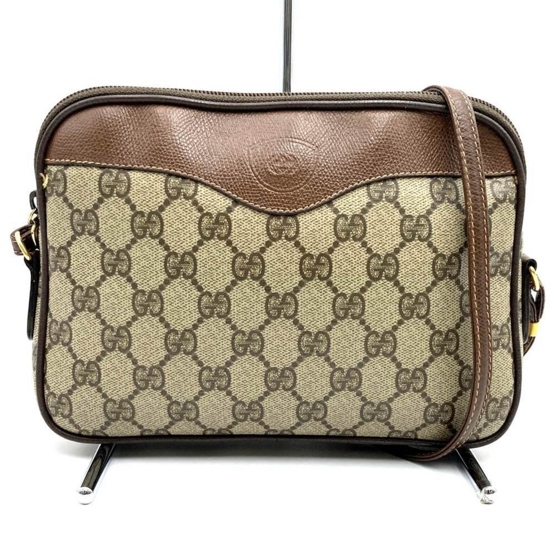 GUCCI Old Gucci Shoulder Bag GG Supreme Brown Women's (1 of 13)