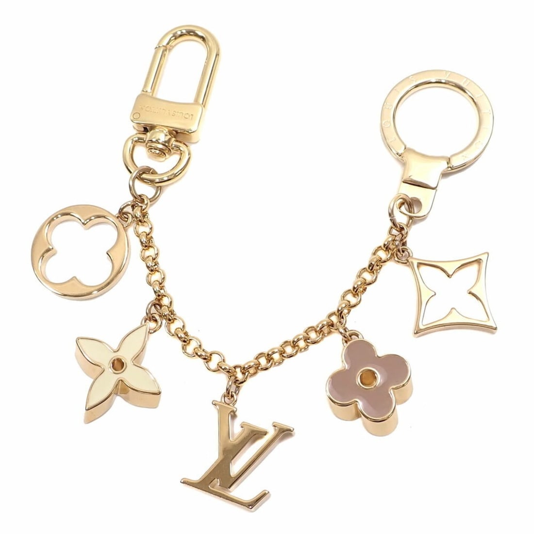 Louis Vuitton Bag Charm Fleur de Monogram Women's M65111 Gold Keychain: --- Catalog ---Category: DesignType: KeyringColor: GoldGender: WomenMaterial: MetalCategory: GeneralMPN: M65111Brand: Louis VuittonCountry of Origin: France--- Item List ---Section: ConditionRanking: 