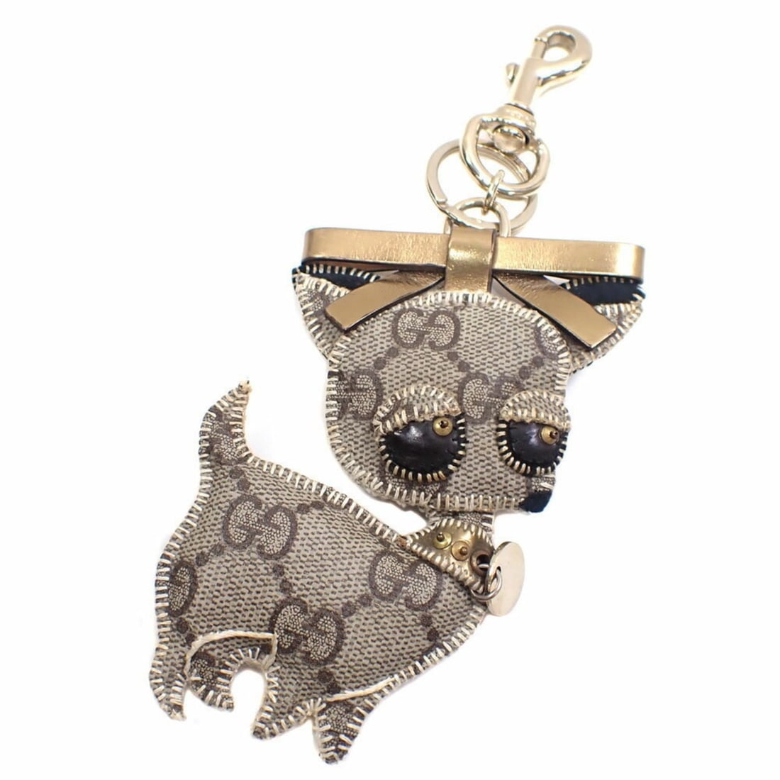 Gucci Gucciori Chihuahua Bag Charm GG Plus Women's Beige PVC Coated Canvas 206081 Dog Keychain: --- Catalog ---Category: SizeSize (HxWxD): 18.5cm x 11cm x 1.5cm / 7.28'' x 4.33'' x 0.59''Category: DesignType: KeyringColor: BeigeGender: WomenMaterial: CanvasCategory: GeneralMPN: 206081Brand: Gucc