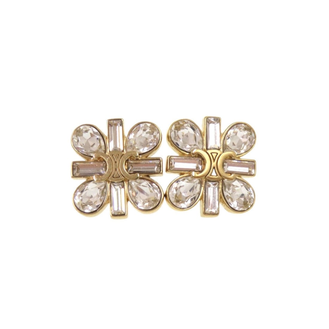 Celine Triomphe Stone Gold Earrings, Accessory 0297 CELINE: --- Catalog ---Category: SizeSize (HxWxD): 15.00mm x 15.00mm / 0.59'' x 0.59''Category: DesignType: Stud earringsColor: GoldGender: WomenMaterial: MetalCategory: GeneralBrand: CelineCountry of Origin: