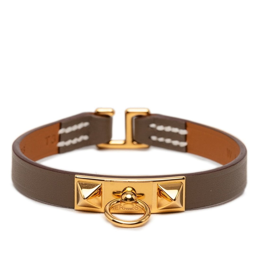 Hermes Rivale Mini Bracelet, Etoupe Leather, Women's (1 of 10)