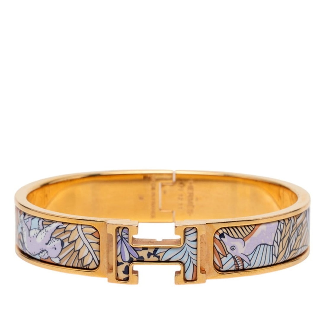 Hermes Click H PM ANIMAUX CAMOUFLES Bangle Bracelet Gold Multicolor Plated Women's HERMES (1 of 10)