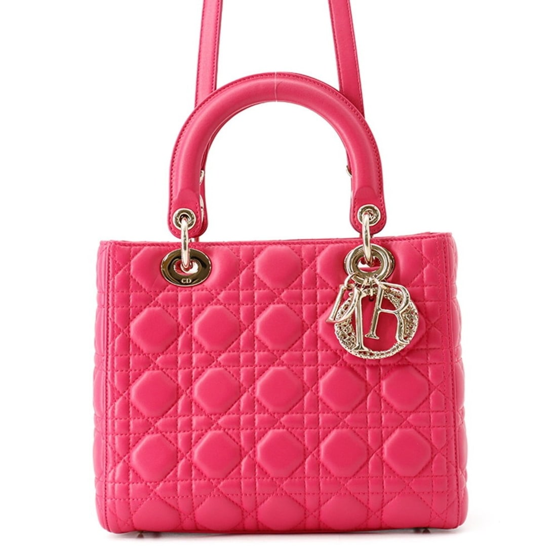 Christian Dior handbag, Cannage Lady medium leather, 2-way handbag for women, (1 of 18)