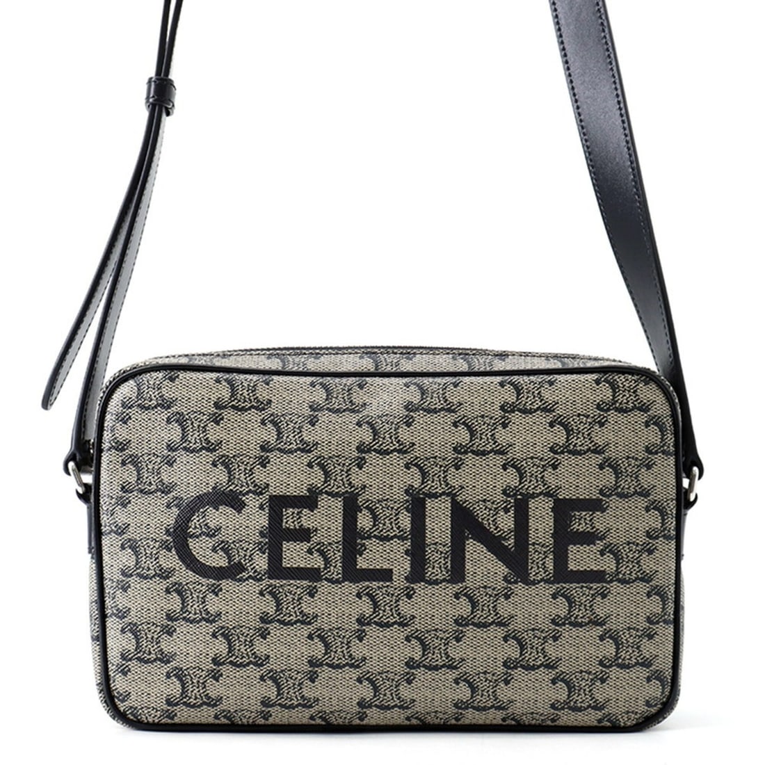 Celine Triomphe Horizontal Medium Shoulder Bag, Handbag 194502, Black,: --- Catalog ---Category: SizeWeight: 340g / 11.99oz.Size (HxWxD): 14.5cm x 23cm x 4cm / 5.7'' x 9.05'' x 1.57''Strap Length: 114cm - 135cm / 44.88'' - 53.14''Category: DesignType: Handbag, Messenger b