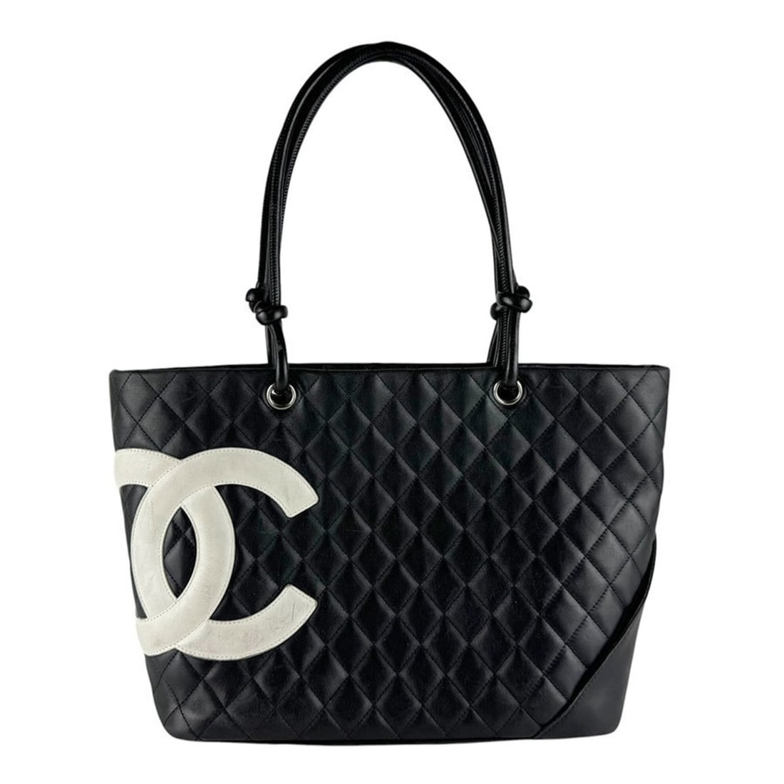 Chanel Cambon Line Shoulder Bag, Leather, Black/White, Women's, z10079: --- Catalog ---Category: SizeSize (HxWxD): 25cm x 29cm x 14cm / 9.84'' x 11.41'' x 5.51''Category: DesignType: Shoulder bagColor: Black, WhiteGender: WomenMaterial: Leather Category: GeneralBrand: Cha