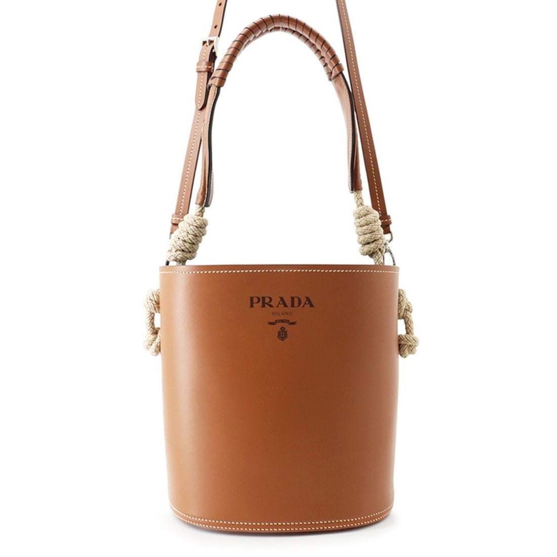 Prada Tambour Bucket Shoulder Bag, Calf Leather, 1BE050, PRADA 2-way, Handbag,: --- Catalog ---Category: SizeWeight: 680g / 1.49lb.Size (HxWxD): 24.5cm x 23cm x 18cm / 9.64'' x 9.05'' x 7.08''Strap Length: 107cm - 117cm / 42.12'' - 46.06''Category: DesignType: Handbag, Shoulder b