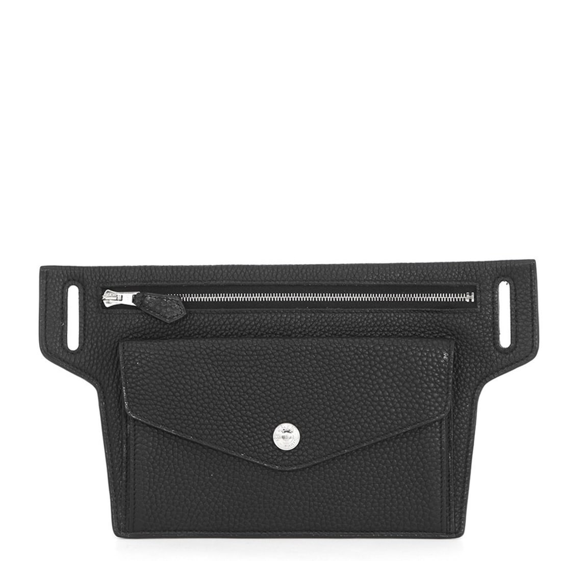 Hermes Belt Pouch, Black Togo Leather, ?M Stamp, HERMES Body Bag, Handbag, Sale Item,: --- Catalog ---Category: SizeWeight: 130g / 4.58oz.Size (HxWxD): 14cm x 26cm / 5.51'' x 10.23''Category: DesignType: Fanny packColor: BlackGender: Women,MenClosure: ZipperMaterial: Togo leather Hardwa