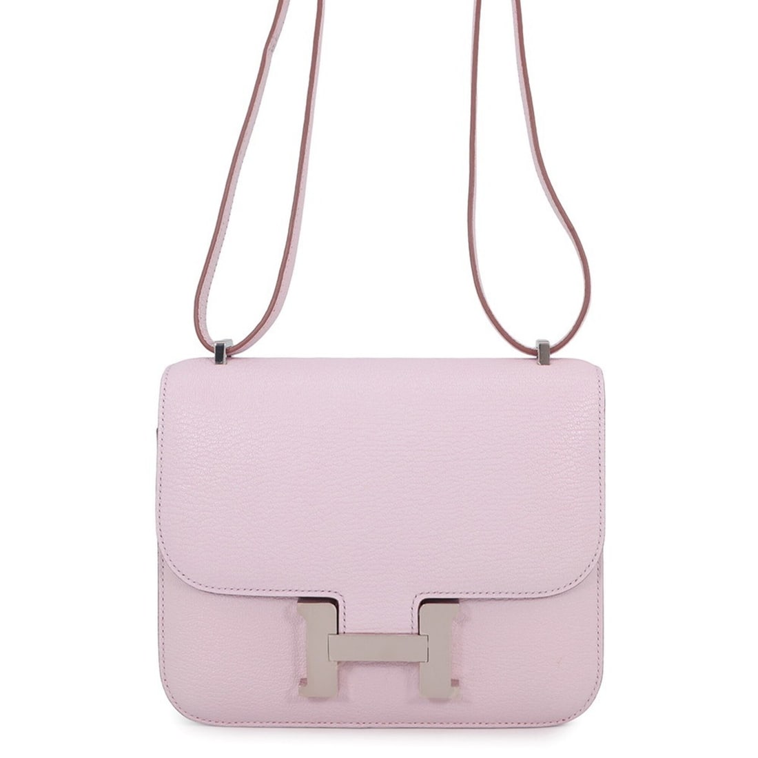 Hermes Shoulder Bag Mini Constance 3 Miroir Mauve Père Chevre Mysore B Stamp HERMES Handbag Women's: --- Catalog ---Category: SizeWeight: 420g / 14.81oz.Size (HxWxD): 15cm x 18.5cm x 5cm / 5.9'' x 7.28'' x 1.96''Category: DesignType: Shoulder bagGender: WomenMaterial: Chevre myzore leather Hardware C