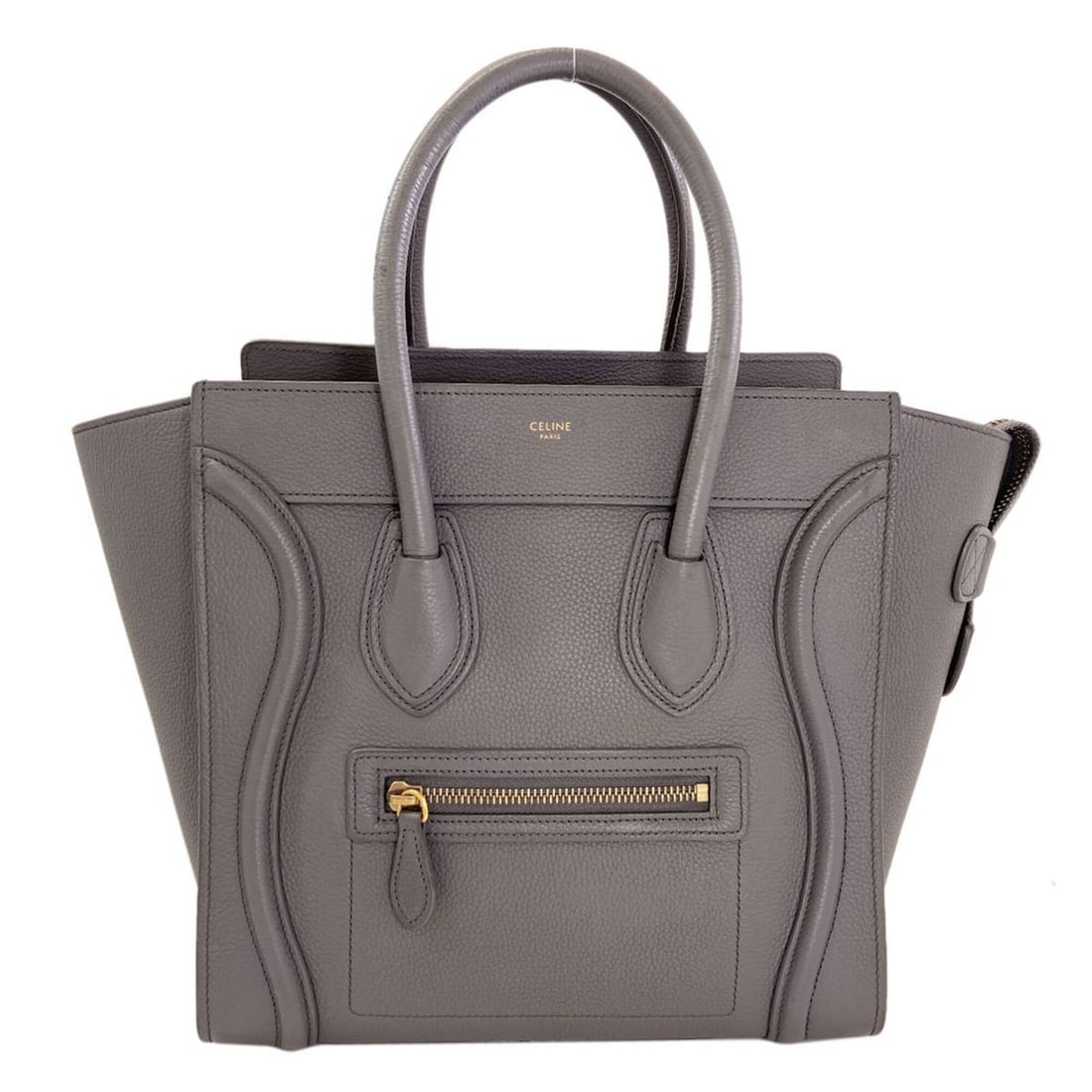 Celine Luggage Micro Tote Bag, Calfskin, Women's: --- Catalog ---Category: SizeSize (HxWxD): 28cm x 39cm x 13.5cm / 11.02'' x 15.35'' x 5.31''Category: DesignType: Tote bagColor: GrayGender: WomenMaterial: Leather Leather/Fur Type: CalfskinCategory: 