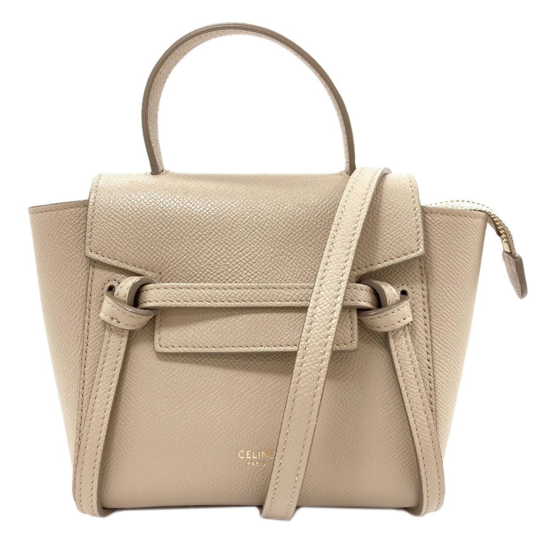 Celine Belt Bag Nano 2-Way Handbag Calfskin Women's CELINE: --- Catalog ---Category: SizeSize (HxWxD): 15cm x 21cm x 8cm / 5.9'' x 8.26'' x 3.14''Category: DesignType: HandbagColor: BeigeGender: WomenMaterial: Leather Leather/Fur Type: CalfskinCategory: Genera